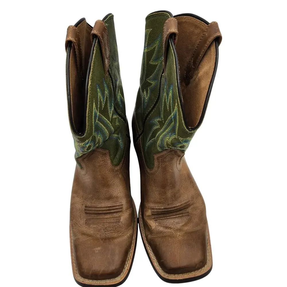 Ariat Pace Setter Leather Western Boots‎ Baked Cookie Green Kid's Size 5.5